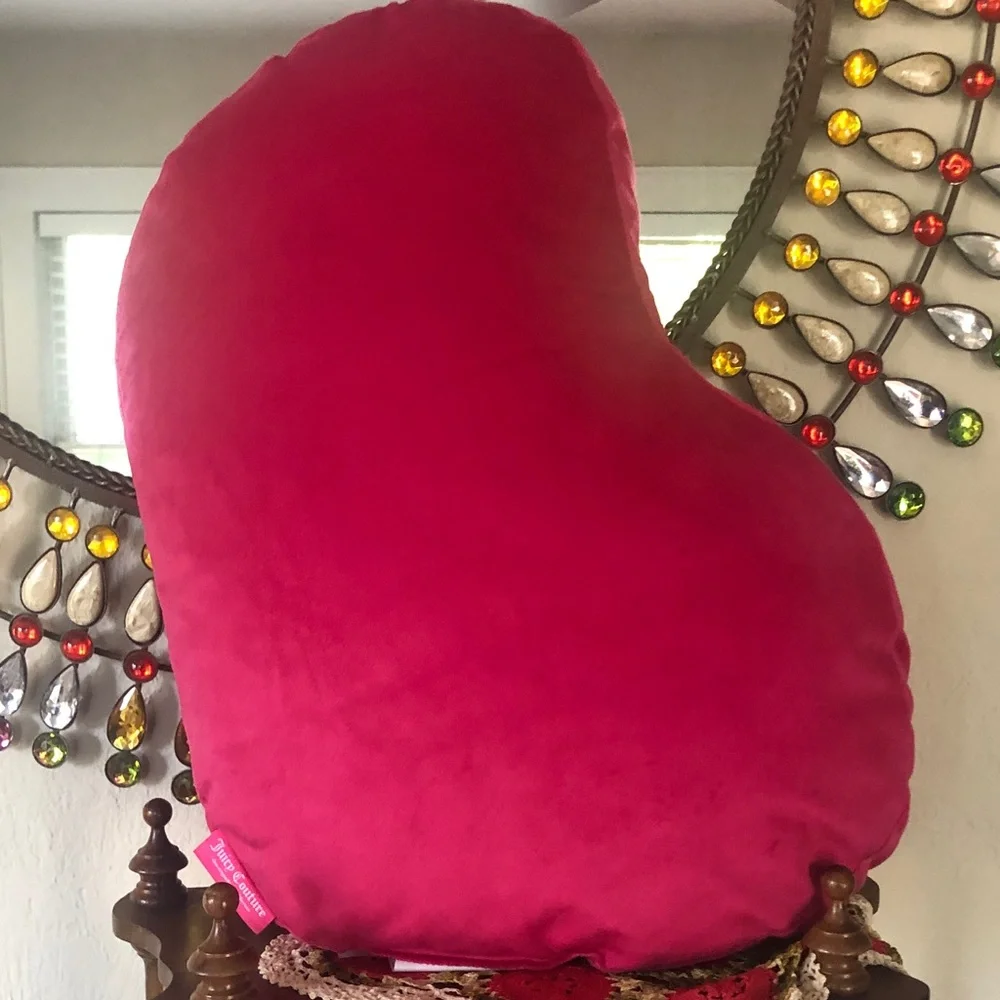 NWT Juicy Couture Hot Pink & Gold Leopard Heart Accent Pillow